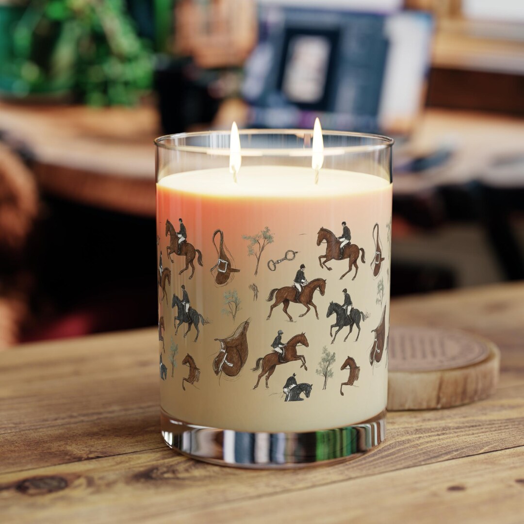 Soy White Candle Equestrian Decor Horse Lover Gift - Etsy