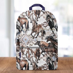 Unique Horse Print Backpack for Kids Cute School Bag for Equine Enthusiasts Perfect Back to School Gift