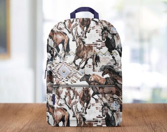 Unique Horse Print Backpack for Kids Cute School Bag for Equine Enthusiasts Perfect Back to School Gift