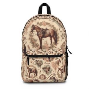 Horse Print Backpack Lightweight Toddler Preschool Bookbag