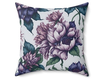 Floral Lumbar Pillow Home decor Gift for moving in New apartment Flowers Floral Pillow Bedroom Living room decoration Gift for mom