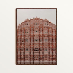 Impression numérique Jaipur | Hawa Mahal | Affiche de voyage en Inde | Art mural imprimable | oeuvre d&#39;art murale Inde, poster de voyage | Téléchargement numérique | Décoration d&#39;intérieur