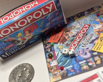 miniature The Little Mermaid Monopoly board game 1:6 scale