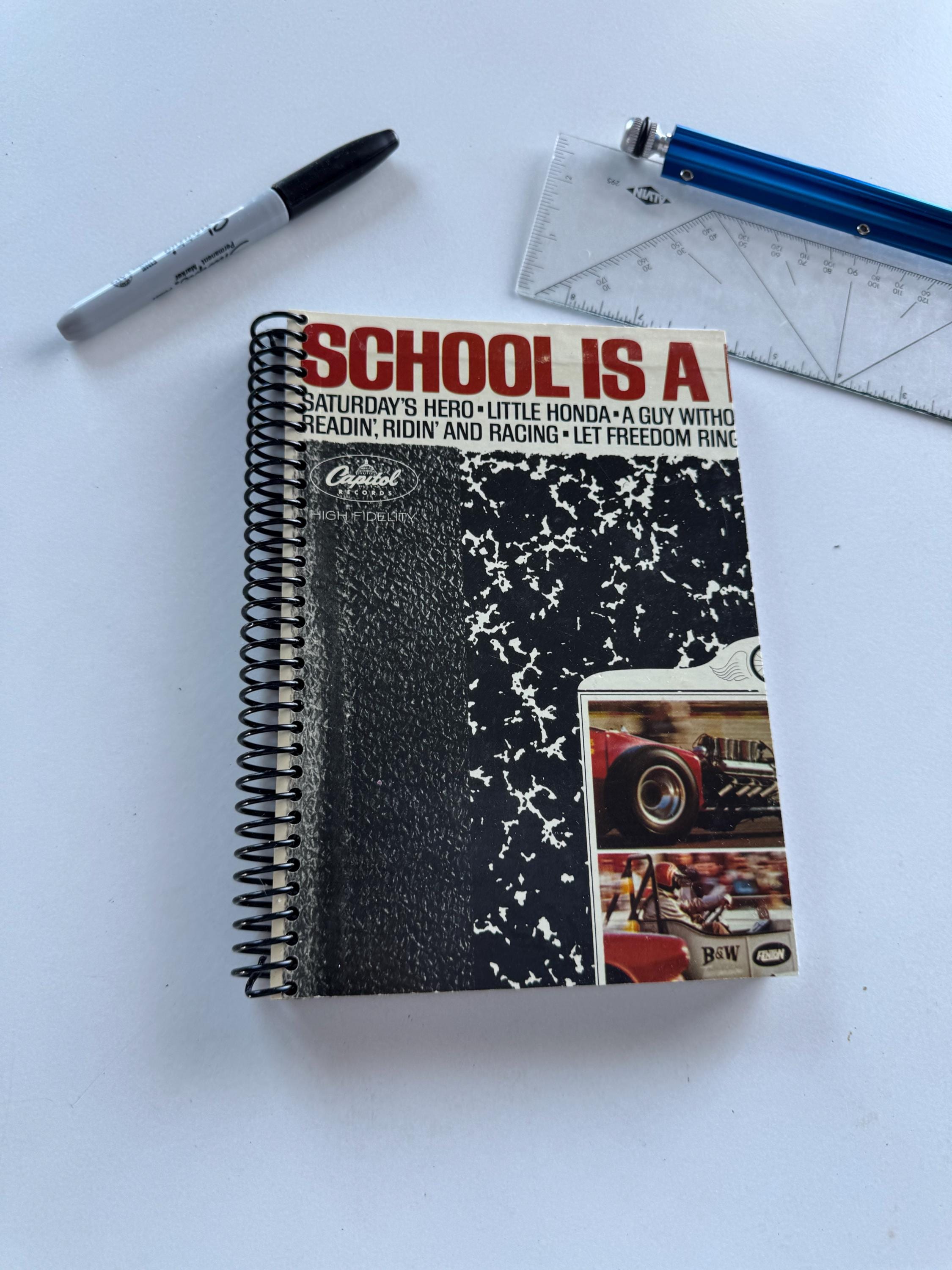 School is a Drag Album Recycled Vinyl Record Notebook