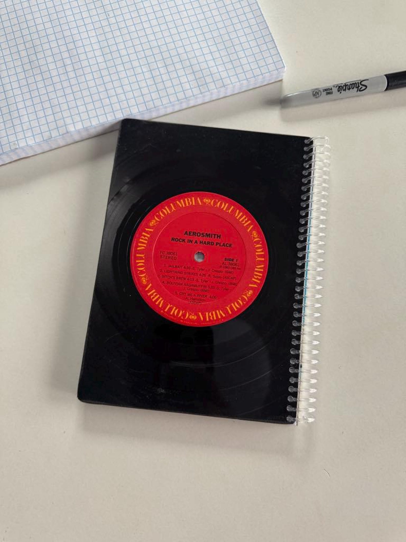 Aerosmith Rock in a Hard Place Recycled Vinyl Record Notebook - Etsy
