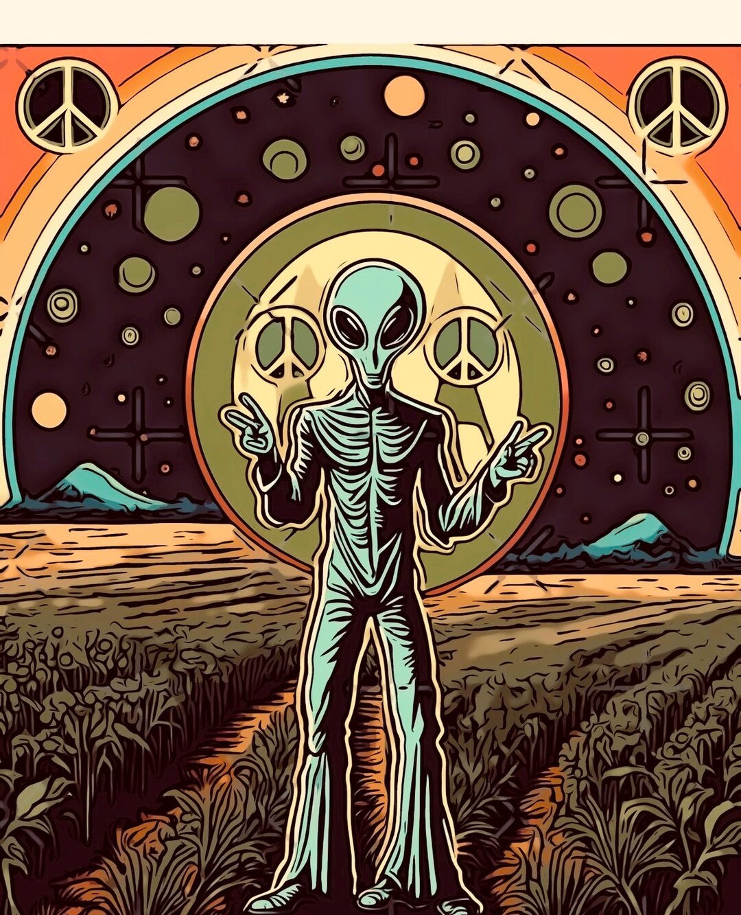 Retro Alien Art Digital Download Printable Posters - Etsy