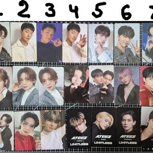 Ateez officiële fotokaart, totale verkoop, exclusieve kaarten, pobs, Seonghwa, Hongjoong, Yunho, Yeosang, San, Mingi, Wooyoung, Jongho