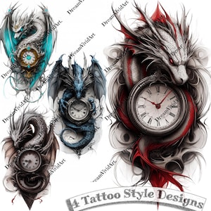 Dragon Tattoo Design, Digital Clipart, Dragon Tattoo Clip Art, Dragon Tattoo, Tattoo Artwork