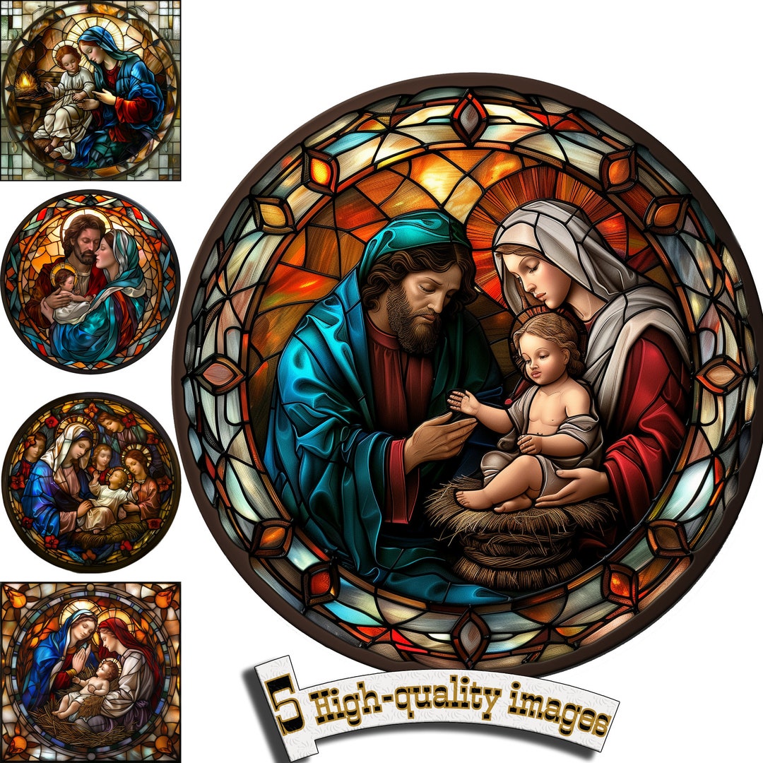限定希少！エジプトへ☆ステンドグラス マリア イエス生誕 クリスマス 限定希少！エジプトへ☆ステンドグラス マリア イエス生誕