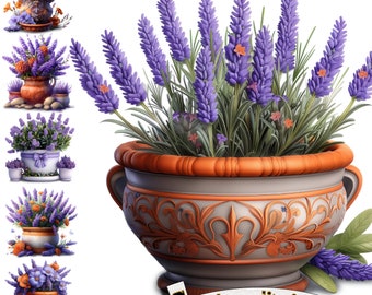 6 Lavender Clipart, lavender High Quality PNG - Digital Download, Card Making, Mixed Media, Digital Paper Craft