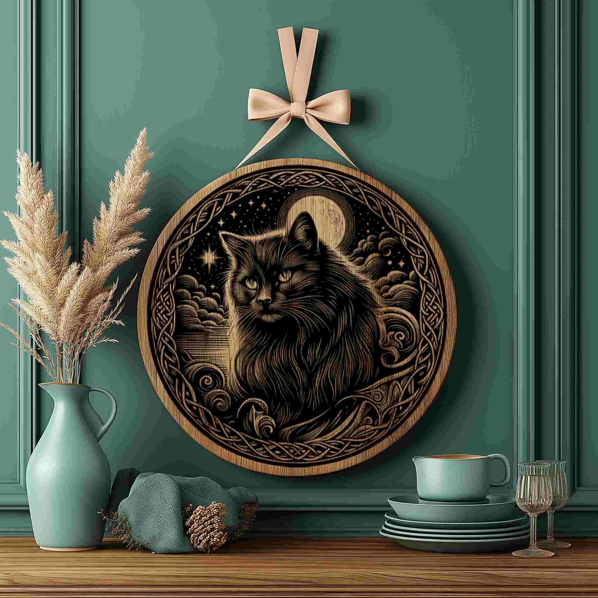 Bundle 4 Cat and Celtic Rune Vector for Design on Wood, T-shirts, Slate ...