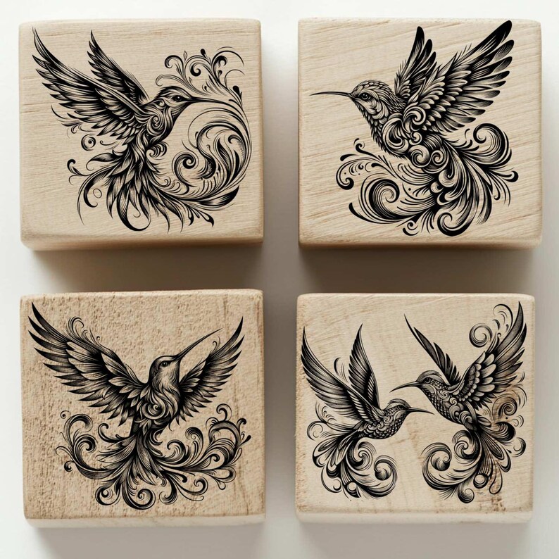 Bundle 4 Hummingbird Vector for Design on Wood, T-shirts, Slate, Canvas ...