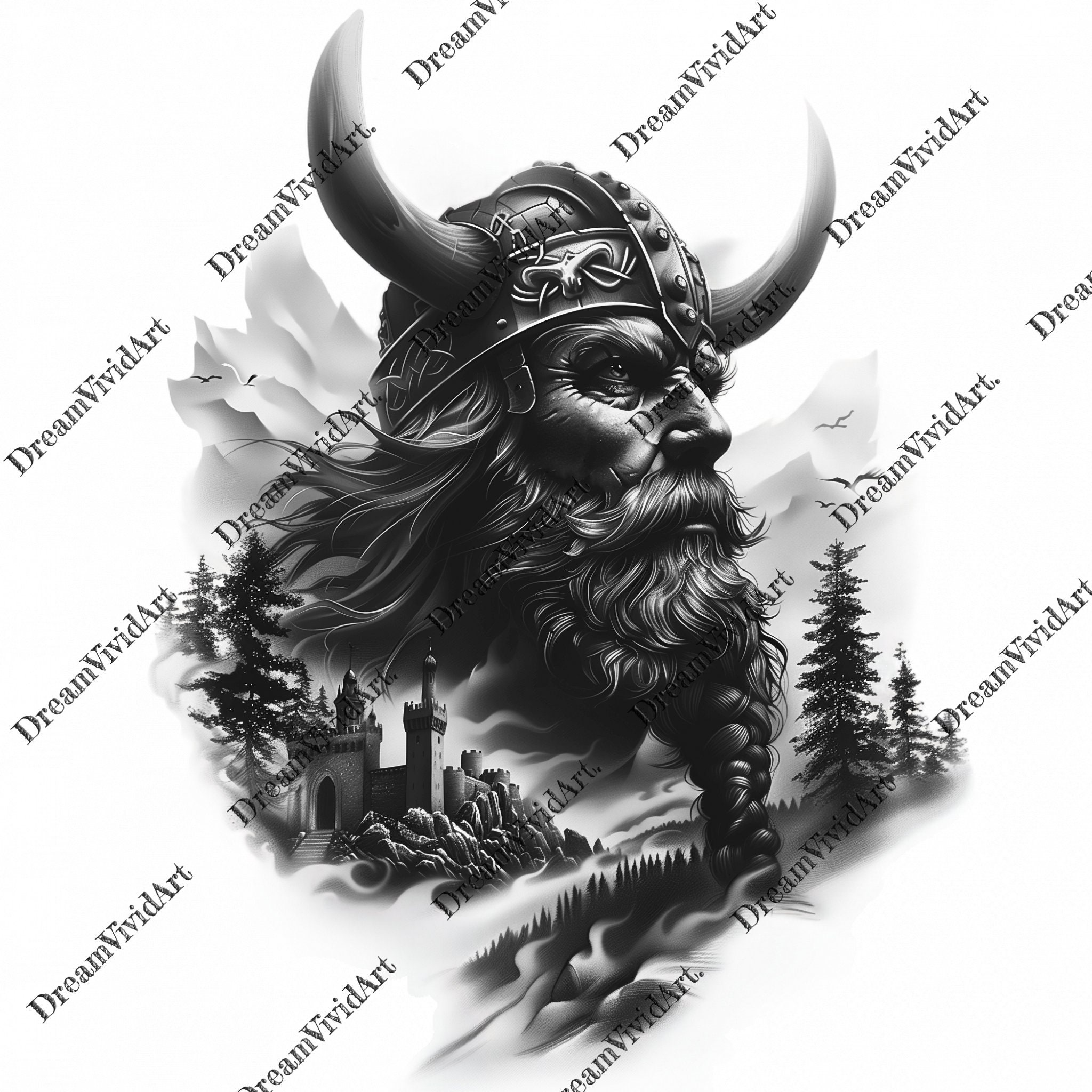 Viking Tattoo Design, Digital Clipart, Viking Clip Art, Tattoo Clipart ...