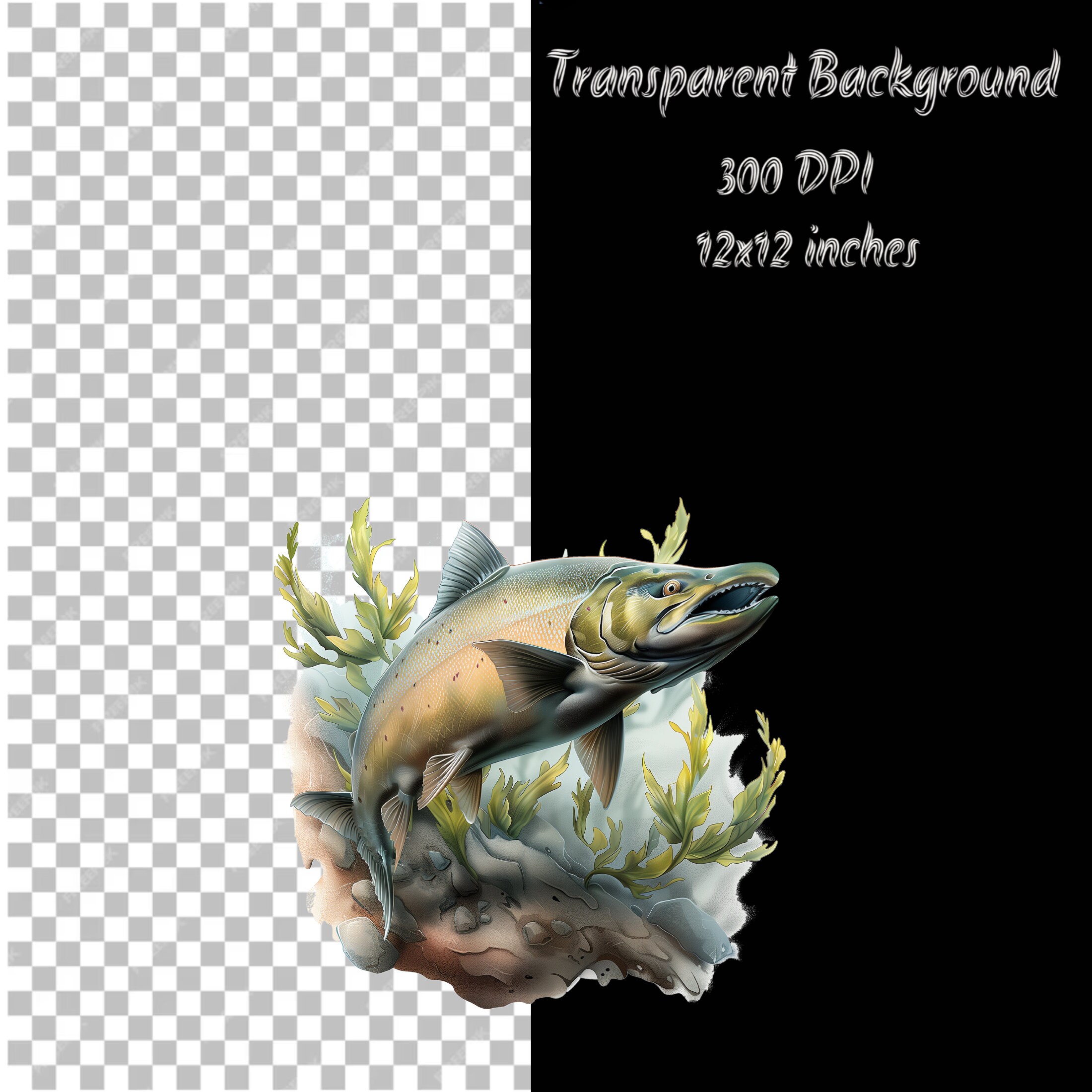 6 Сhinook Salmon Clipart, Chinook Salmon PNG, Fishing, Digital Graphic ...