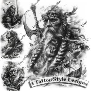Viking Tattoo Design, Digital Clipart, Viking Clip Art, Tattoo Clipart, Tattoo Artwork
