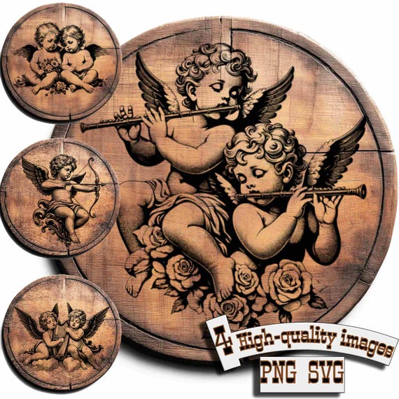 イタリア 天使の壁掛け 4体セット