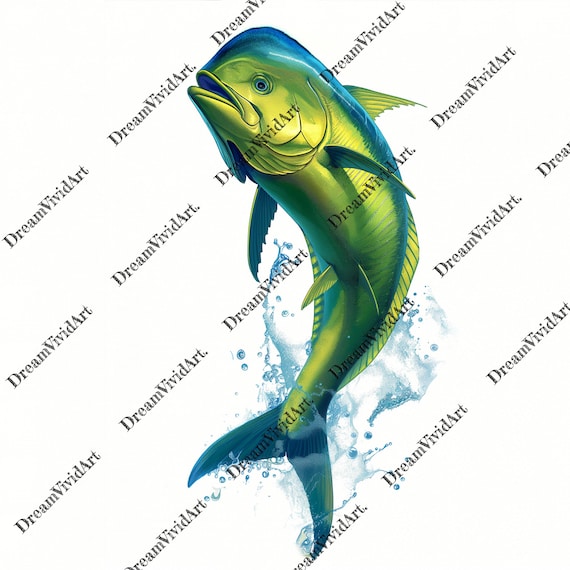 6 Mahi Mahi Fish Clipart, Mahi Mahi Clipart PNG, Fishing, Digital