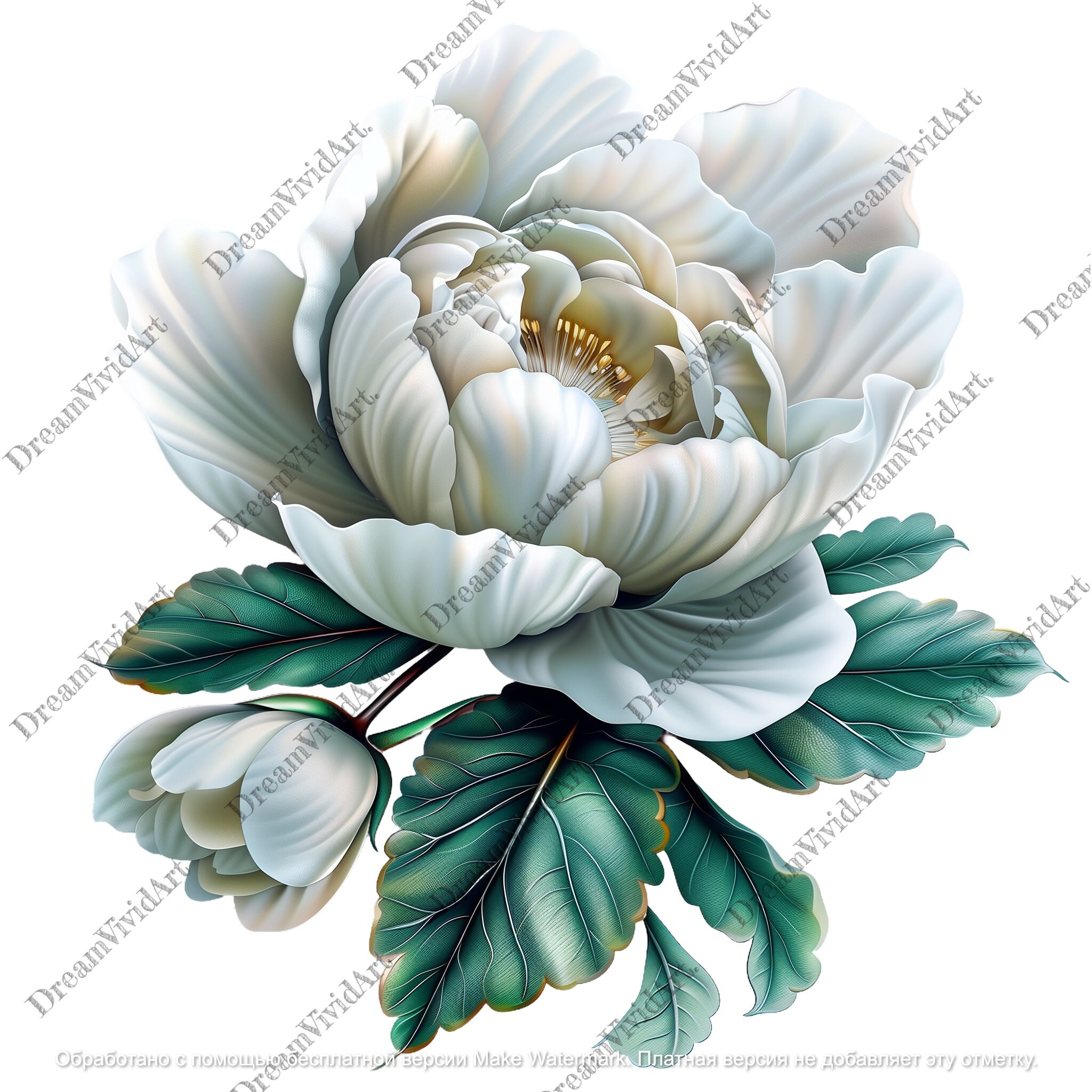 6 White Roses Flower Clipart, Watercolor Flower, High Quality PNG ...