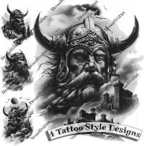 Viking Tattoo Design, Digital Clipart, Viking Clip Art, Tattoo Clipart, Tattoo Artwork