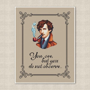 Elegancki portret mężczyzny – wzór haftu krzyżykowego: haft w stylu vintage (plik PDF do pobrania w wersji cyfrowej)