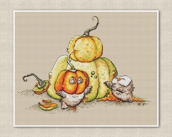 Funny Halloween Owls Cross Stitch Pattern: Spooky Kids Room Decor (PDF Pattern)