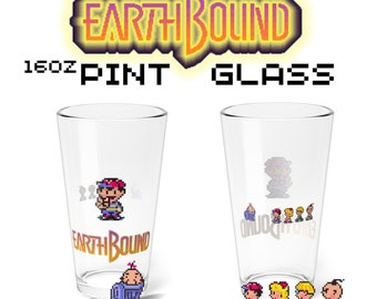 Vaso de pinta Earthbound Ness: Vaso mezclador de cerveza retro gamer (16 oz)