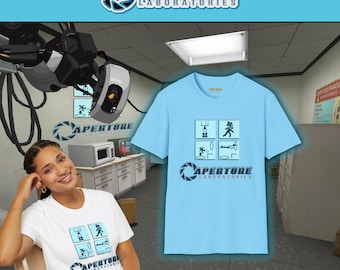 Aperture Laboratories Portal 2 Von Videospielen inspiriertes Unisex HD Cotton ™ T-Shirt