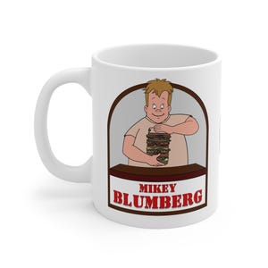 Kubek ceramiczny Mikey Recess Cartoon TV Show, śpiewający i jedzący kanapkę kubek biurkowy, prezent dla fana nostalgii lat 90., naczynia do kawy i herbaty, kuchnia
