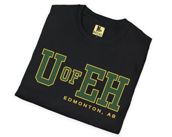 Canadian U of Eh University Unisex Softstyle T-Shirt, College Tee for Proud U of A Students, Fun Canadian Design, Canadian T-Shirt, Canadian