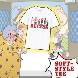 Camiseta del programa de televisión Recess 'When is Recess', camiseta divertida con dibujos animados, camiseta unisex, camiseta de estilo suave, camiseta retro de los años 90, camiseta gráfica