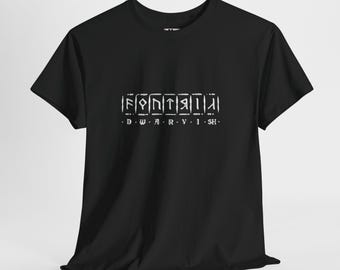 Camiseta con plantilla rúnica en idioma enano / Escritura enana de fantasía de Tolkien