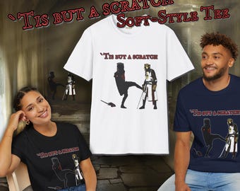 Dit is maar een kras! the Holy Grail Black Knight grappig uniseks HD Cotton™ T-shirt