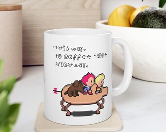 Pixel Art Inspirational Ceramic Mug, Coffee Cup, Gift for Gamers, Motivational Drinkware, Unique Design, Fun Kitchen Decor