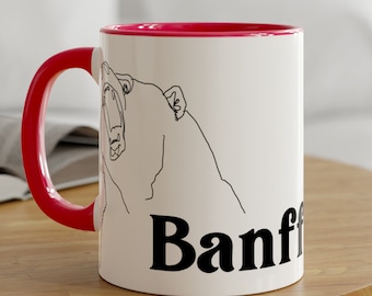 Taza de café Banff Bear Roar: Aventura en la naturaleza canadiense, 325 ml
