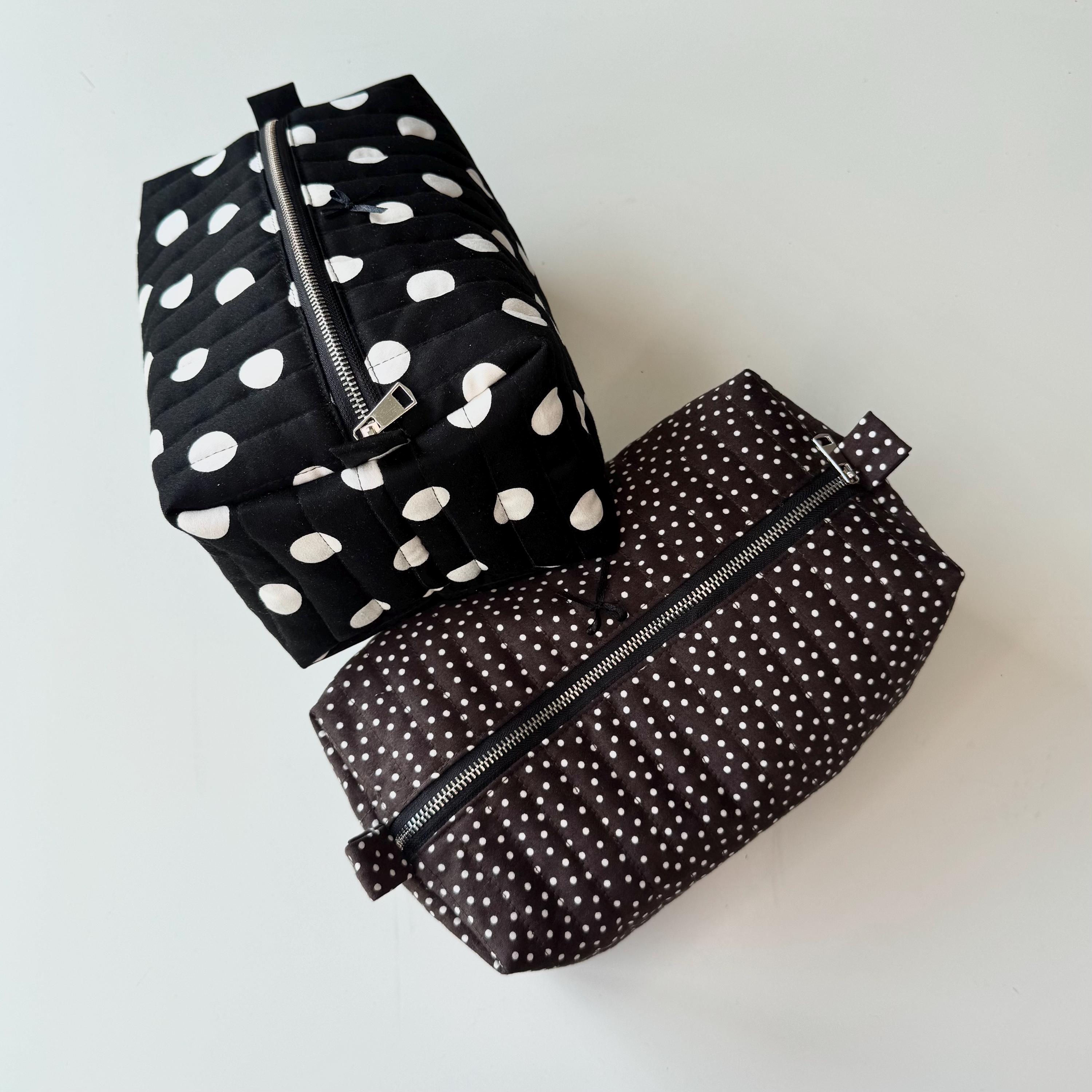 Personalisierte Make-up-Tasche Aus Baumwolle – Schwarz, Rechteckig, Mit Reißverschluss, Leicht & Stylisch