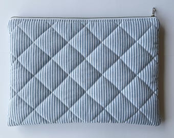 Laptoptasche, iPad Tablet Tasche 10–11/12/13/14/15–16/17 Zoll, blau gestreift, Laptop Sleeve, MacBook Hülle, praktisches Geschenk für Mama