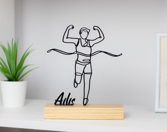 Runner Sculpture with Wooden Base