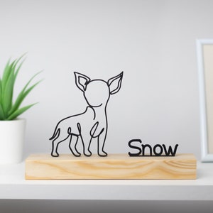 Chihuahua Dog with Wooden Base