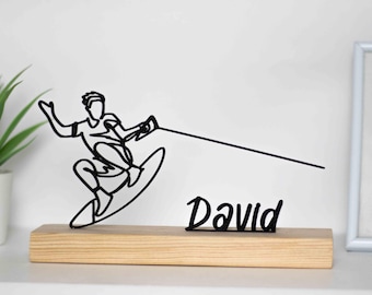 wakeboard Sculpture with Wooden Base