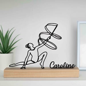 Rhythmic Gymnastics Trophy Sculpture with Wooden Base