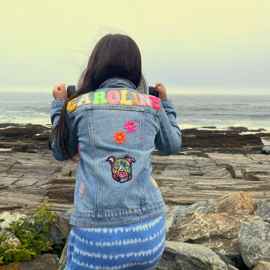 Custom Children s Patch Name Denim Jacket Chenille Patches Custom 