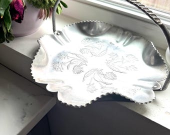 ビンテージ*アルミ製 ウェディングバスケットS*トレイ