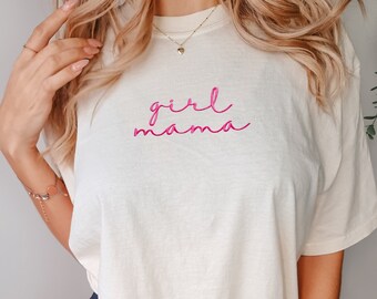 Mama Comfort Color, Mom Crewneck, Gift for Mama, Girl Mama T-shirt, Mothers Day Gift, Mom Gift, Embroidered Mom T-shirt