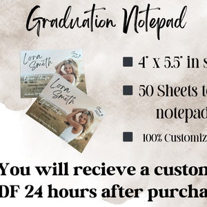 Graduation Announcement Photo Tear off Graduation Notepad Invitations ...