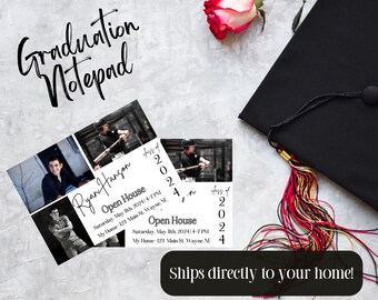 Photo Tear off Graduation Notepad Invitations · Big Photo Graduation ...