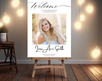 Class of 2025 Graduation Party Welcome Sign Custom Photo Grad Party Sign Personalized Graduation Decor High School College Graduation Sign