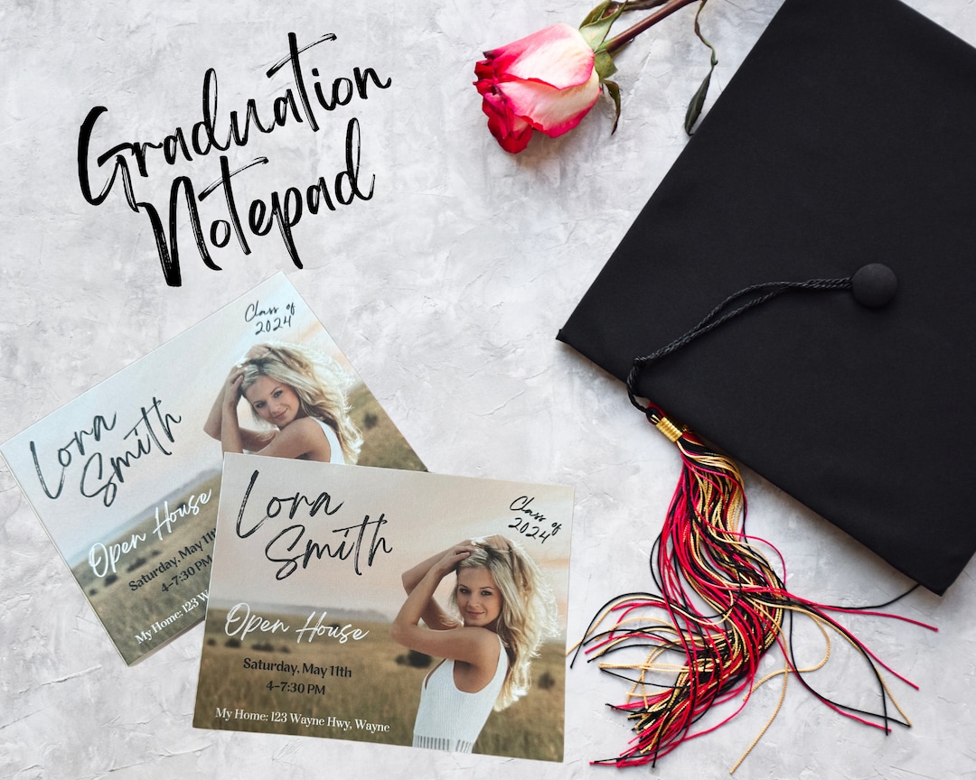 Graduation Announcement Photo Tear off Graduation Notepad Invitations ...