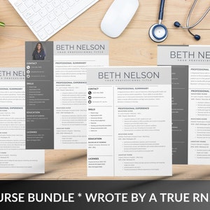 Nurse Resume Template Nursing New Nurse Resume Registered Nurse Resume Cover Letter New Grad Resume Bundle Nurse Resume for Canva Editable