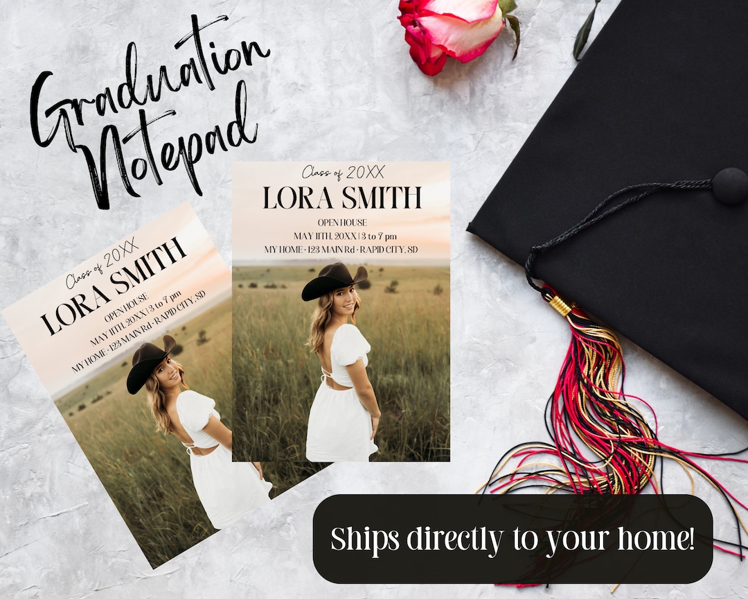 Graduation Announcement Photo Tear off Graduation Notepad Invitations ...