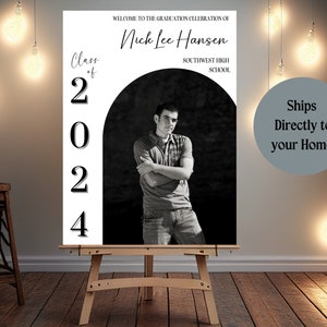 Class of 2025 Graduation Party Welcome Sign Custom Photo Grad Party Sign Personalized Graduation Decor High School College Graduation Sign